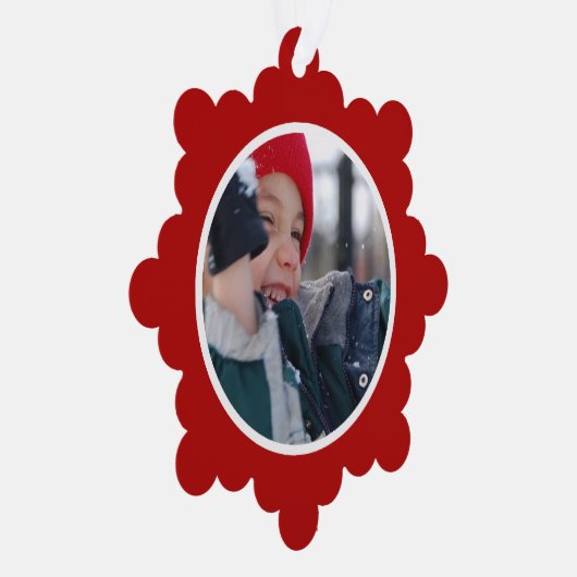 Rood vakantiekader ornament kaart (Rechts)