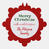 Rood vakantiekader ornament kaart (Achterkant)