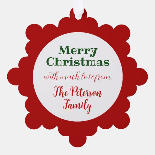 Rood vakantiekader ornament kaart (Achterkant)