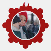 Rood vakantiekader ornament kaart (Voorkant)