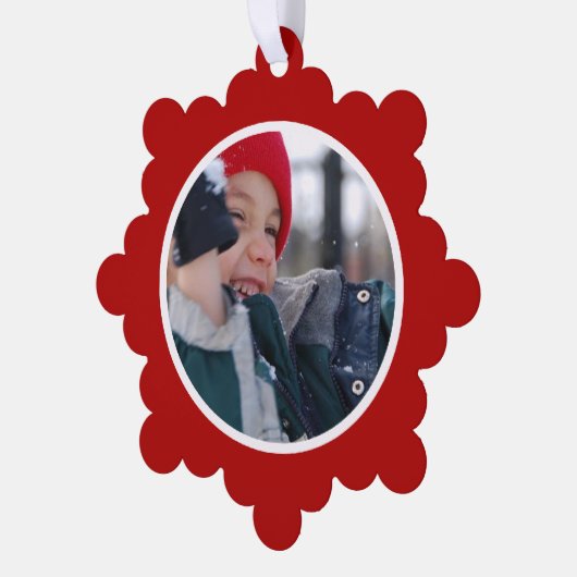 Rood vakantiekader ornament kaart (Links)