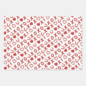 Rood Valentijn XOXO inpakpapier Vel (Voorkant 2)