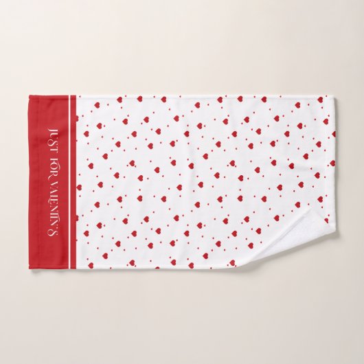 Rood Valentijns hartenpatroon Bad Handdoek (Handdoek)