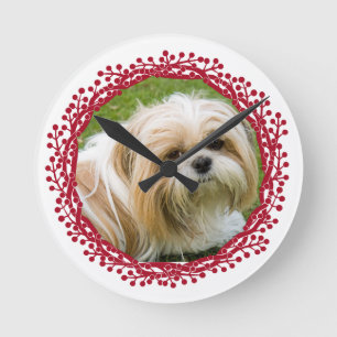 Rood van de de douanefoto van de bessenkroon het ronde klok