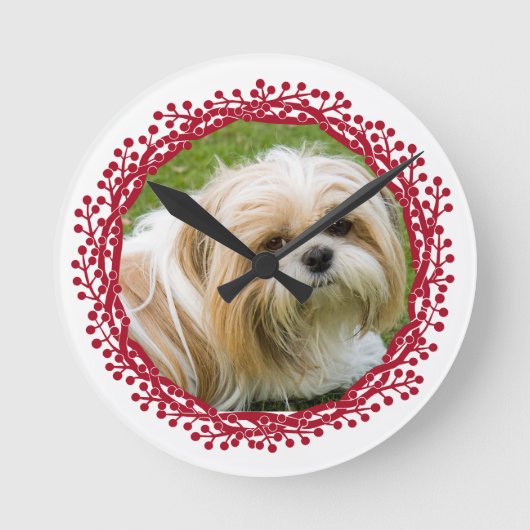 Rood van de de douanefoto van de bessenkroon het ronde klok (Voorkant)