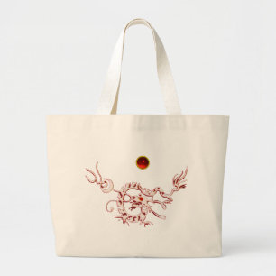 Rood van de DRAAK van de SLANG het ROBIJNRODE, Grote Tote Bag