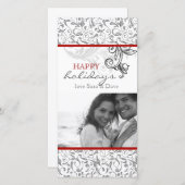 Rood van de Kaart van de Foto van Kerstmis het (Voorkant / Achterkant)