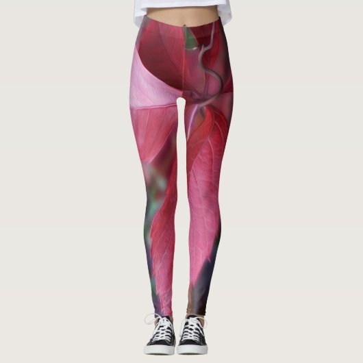 Rood van herfst leggings (Voorkant)