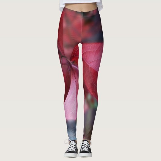 Rood van herfst leggings (Voorkant)