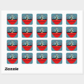 Rood van wasmachine Tekst toevoegen Vierkante Sticker (Vel)