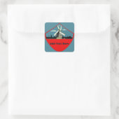 Rood van wasmachine Tekst toevoegen Vierkante Sticker (Tas)
