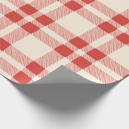  rood van witte kerst cadeaupapier (Hoek)