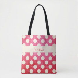  rood van witte poka dot patroon tote bag