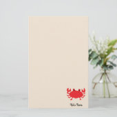 Rood van zee krab briefpapier (Staand voorkant)