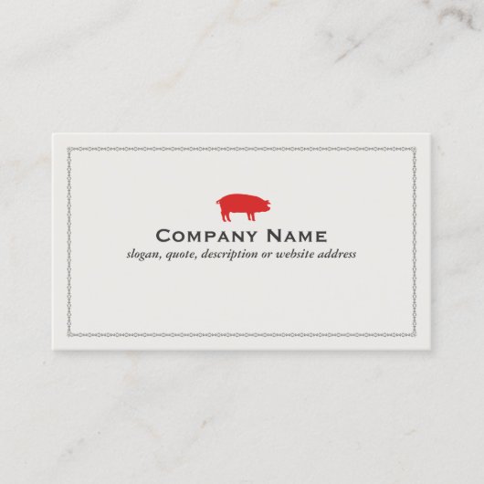Rood Varken Barbecue Varkensvarken Visitekaartje (Voorkant)