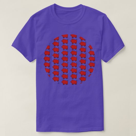 rood varkenspatroon t-shirt (Design voorkant)