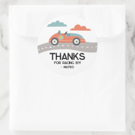 rood vasten een auto verjaardagsfeestje gunst ronde sticker