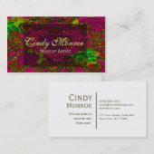 Rood Velvet Roos Glitter w/Heart Visitekaartje (Voorkant / Achterkant)