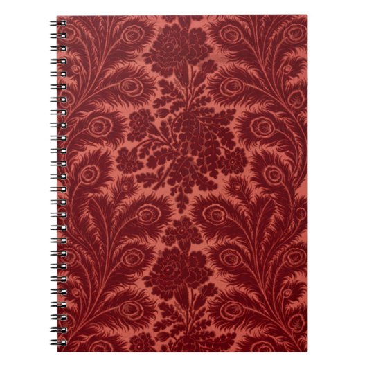 Rood Velvet Tapestry Spiral Notitieboek (Voorkant)