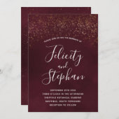 Rood Velvet Wedding Invitaties Kaart (Voorkant / Achterkant)