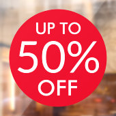 Rood venster voor maximaal aangepaste %-verkoop raamsticker (Vel 2)