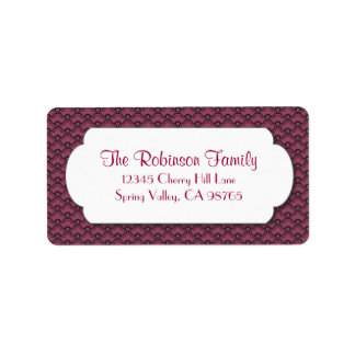 Rood Ventilatorpatroon met Wit Lijst Etiket