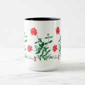 Rood Verbena met zwarte binnenzijde Mok (Midden)