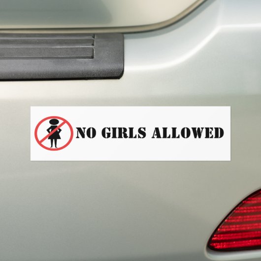 Rood verbod op gebarentaal Vrouw met handen op heu Bumpersticker (Op auto)