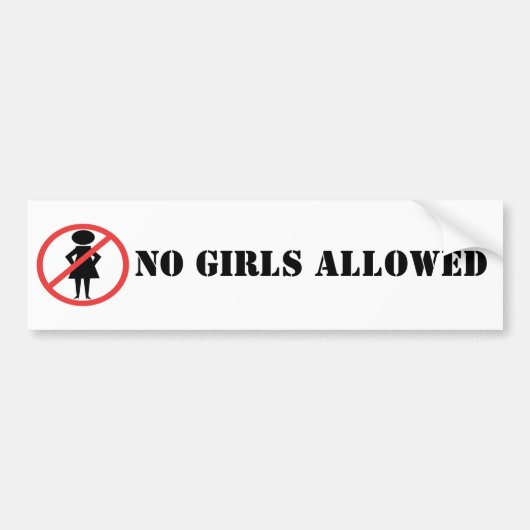 Rood verbod op gebarentaal Vrouw met handen op heu Bumpersticker (Voorkant)