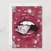 Rood verbrijzeld glas en diamanten canvas tas dank bedankkaart (Voorkant)