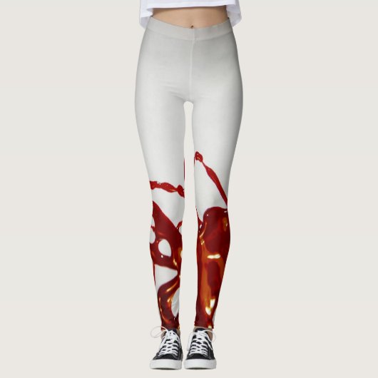 Rood verfeffect leggings (Voorkant)