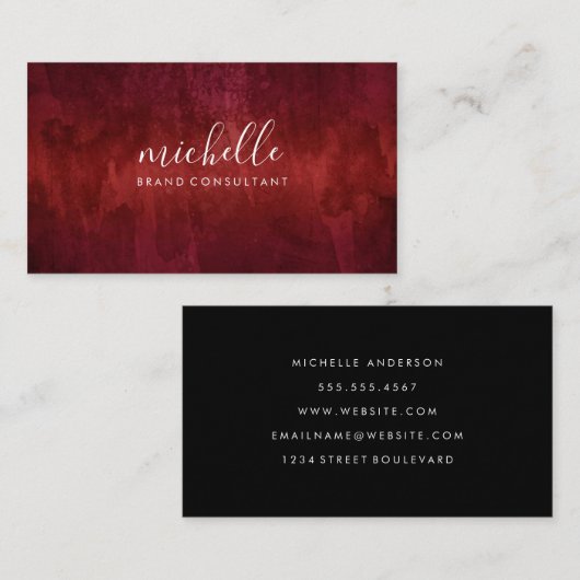 Rood verfijnd visitekaartje (Voorkant / Achterkant)