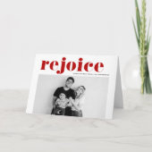 Rood Verheug je Vette Typografie Moderne Foto Kers Feestdagen Kaart (Voorkant)