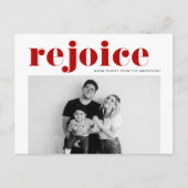 Rood Verheug je Vette Typografie Moderne Foto Kers Feestdagenkaart (Voorkant)