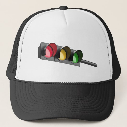 Rood verkeerslicht trucker pet (Voorkant)