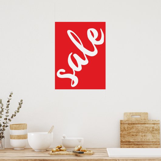 Rood Verkoopteken, 18x24 Zomer Seizoen Verkoopteke Poster (Keuken)