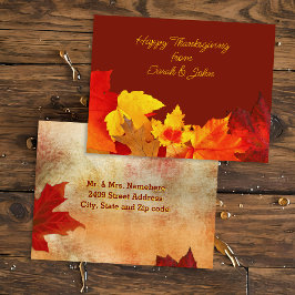Rood Verlaat Thanksgiving Mailing Adres Briefkaart