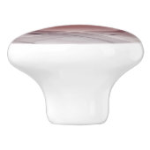 Rood verlicht hart boven wit kunstwerk keramische knop (Zijkant)