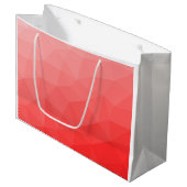 Rood verloop geometrisch meshpatroon groot cadeauzakje (Voorkant Gekanteld)