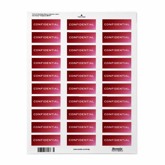 Rood verlooppatroon VERTROUWELIJK label (Full Sheet)