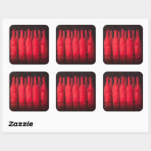 Rood verpakte wijn 2012 vierkante sticker (Vel)