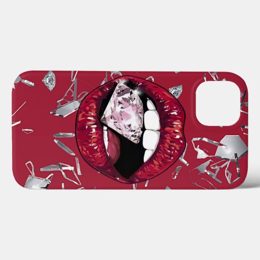 Rood verscheurd glas en diamant Case-Mate iPhone case (Achterkant (horizontaal))