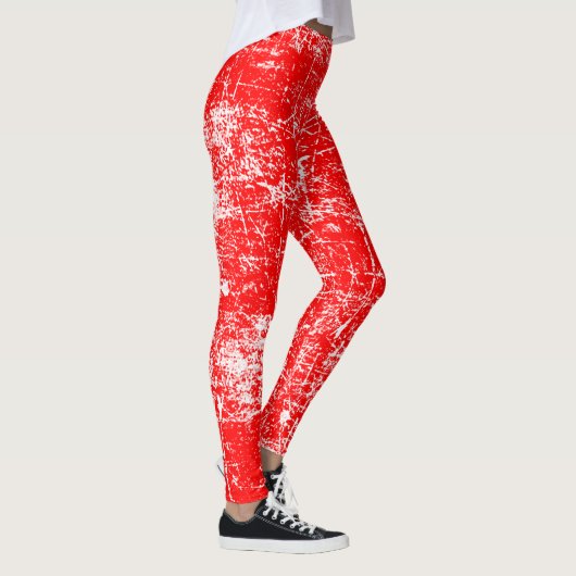 Rood vervormd uiterlijk leggings (Rechts)