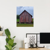 Rood vervormde schuur, Boerderij leven Poster (Thuiskantoor)
