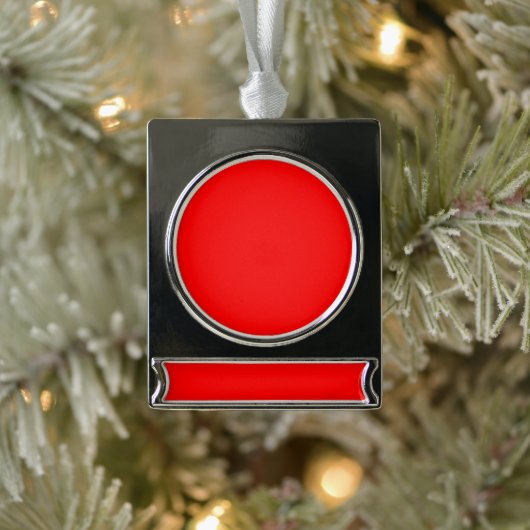 Rood Verzilverd Banner Ornament (Boom)