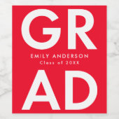 Rood | Vet Afstudeerder Afstuderen Wijn Etiket (Enkel label)