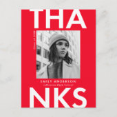 Rood | Vet Afstudeerder Foto Afstuderen Hartelijk Briefkaart (Voorkant)