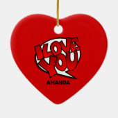 Rood, vet en helder Pop art Style - Ik hou van je Keramisch Ornament (Achterkant)