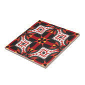 Rood vibrant etnisch Boho Geometric Mosaic Patroon Tegeltje (Zijkant)