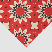 Rood vibrant Floral etnisch geometrisch mozaïekpat Tissuepapier (Detail)